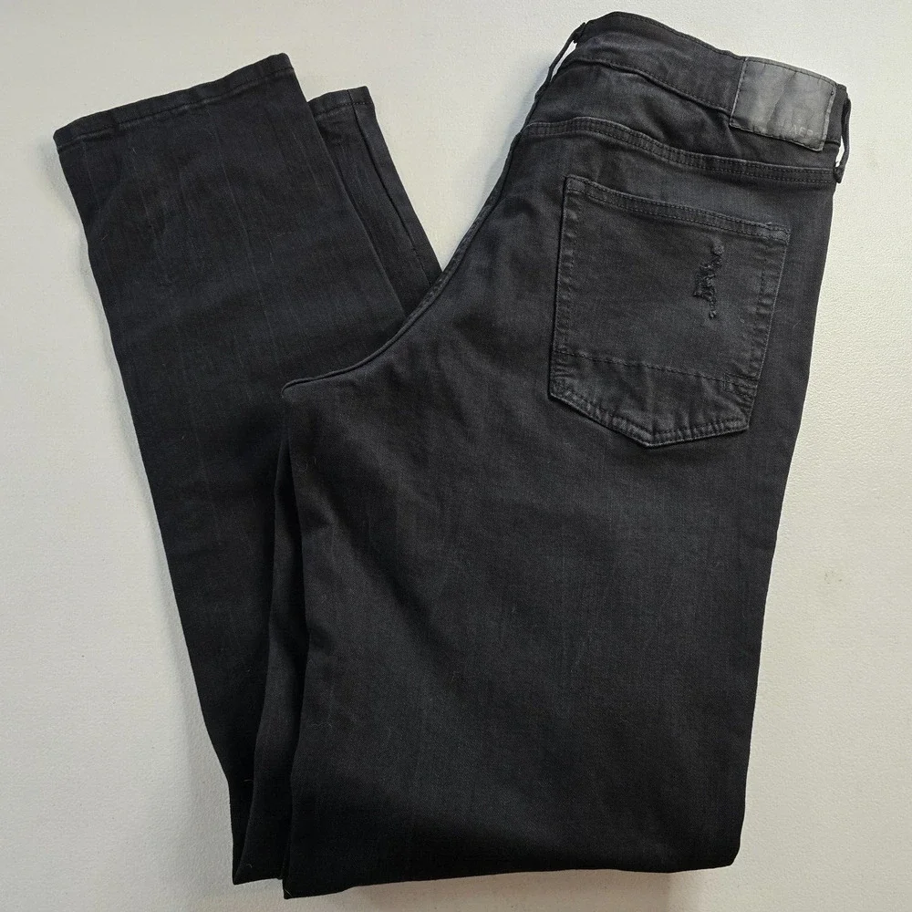 Aeropostale Aero Athletic Skinny Jeans Men's 34 x 34 Black Distressed NWT